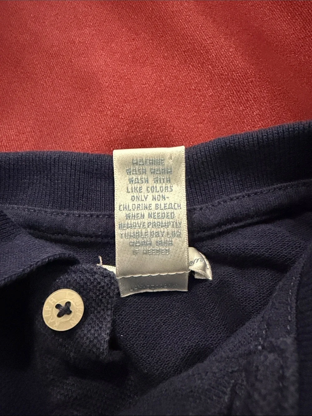 Ralph Lauren Baby 3M Navy Baby Polo Romper with White Logo